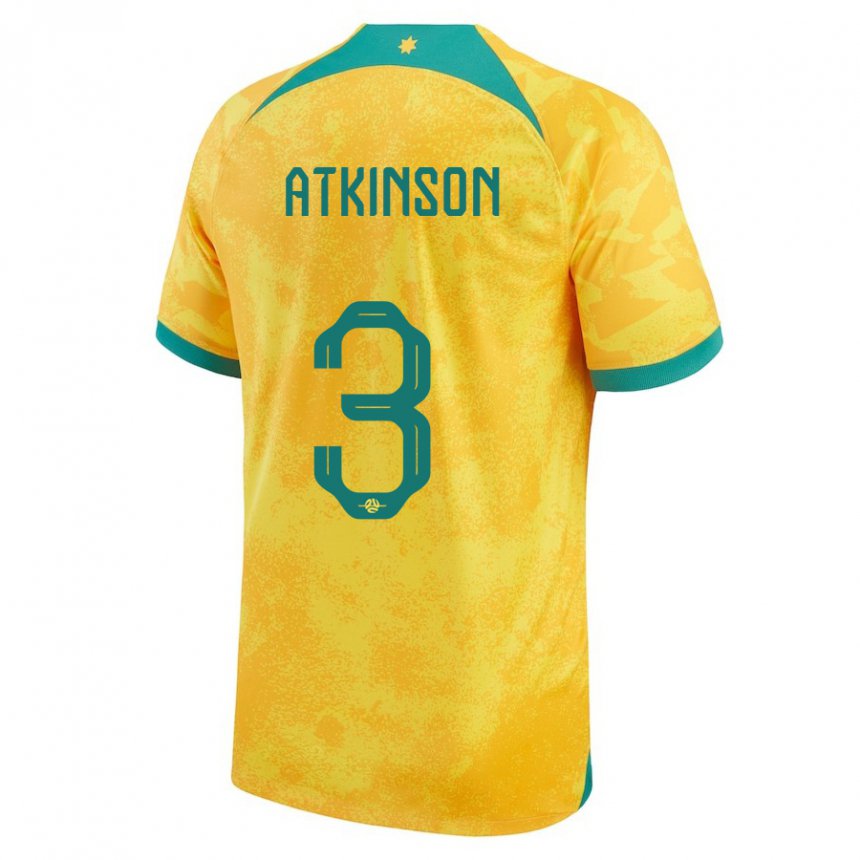 Lapset Australian Nathaniel Atkinson #3 Kultainen Kotipaita 22-24 Lyhythihainen Paita T-paita