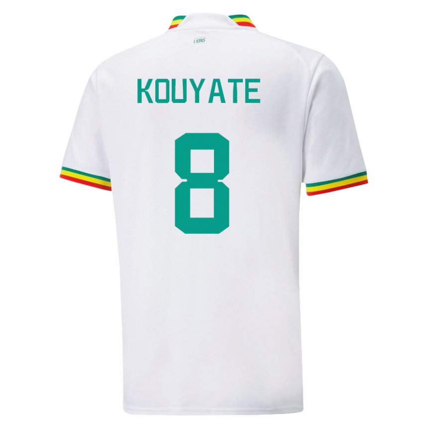 Lapset Senegalin Cheikhou Kouyate #8 Valkoinen Kotipaita 22-24 Lyhythihainen Paita T-paita