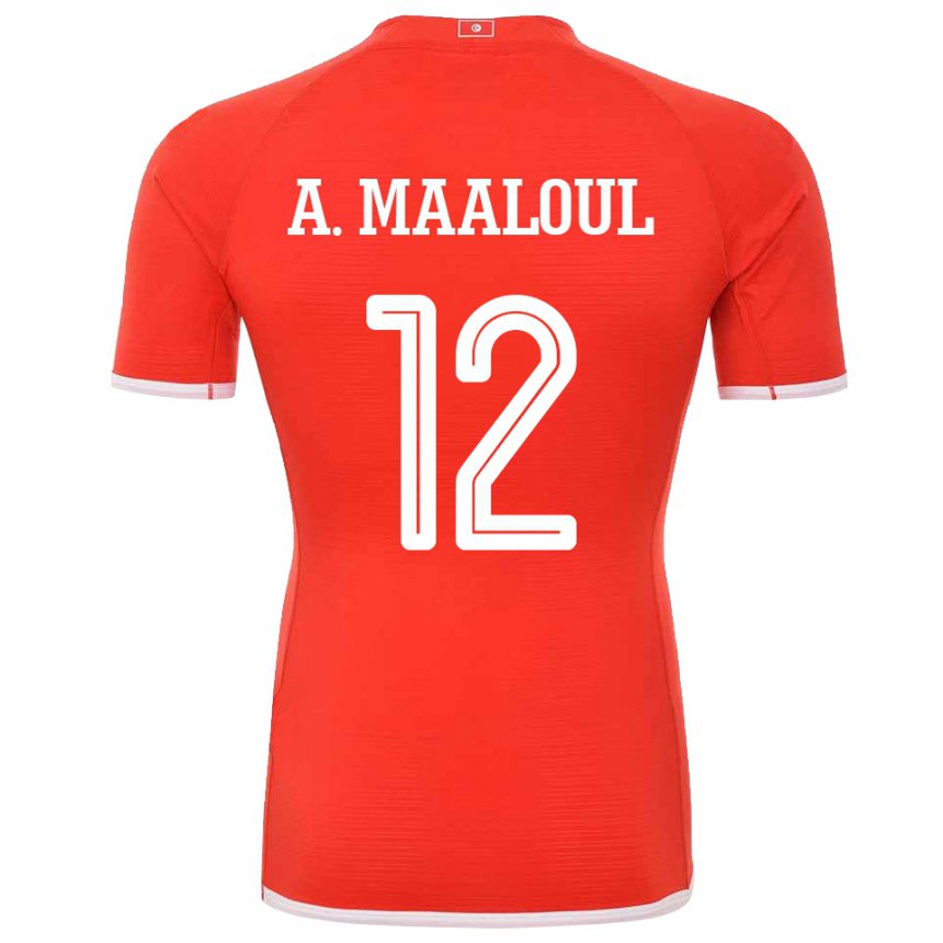 Lapset Tunisian Ali Maaloul #12 Punainen Kotipaita 22-24 Lyhythihainen Paita T-paita