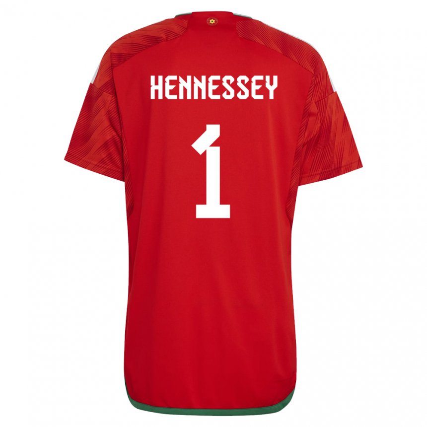 Lapset Walesin Wayne Hennessey #1 Punainen Kotipaita 22-24 Lyhythihainen Paita T-paita