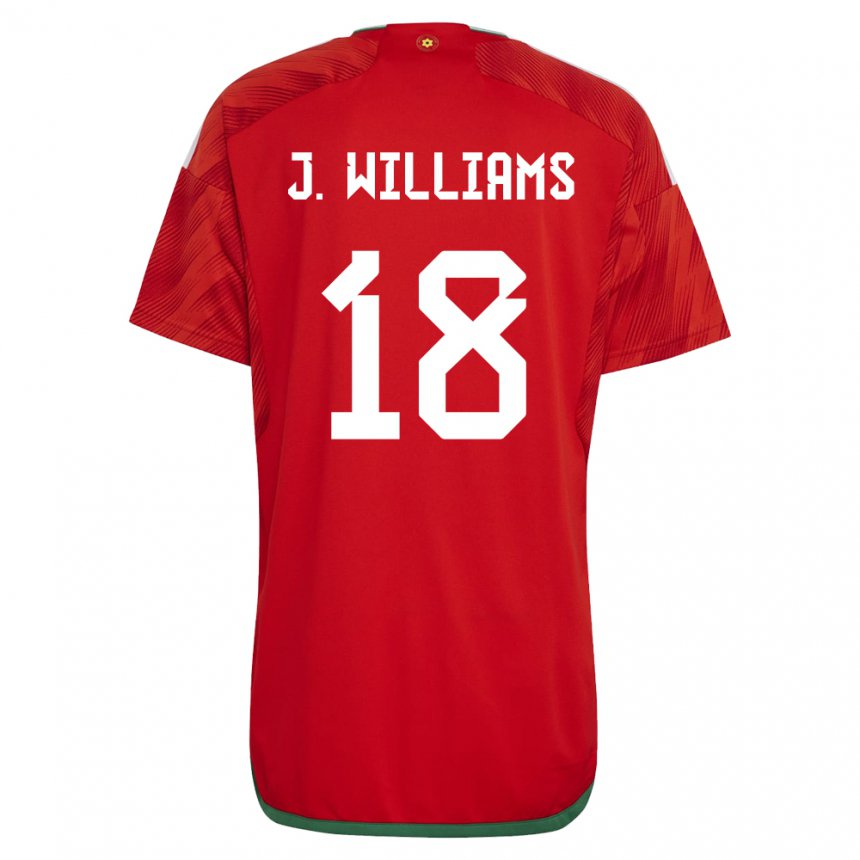 Lapset Walesin Jonathan Williams #18 Punainen Kotipaita 22-24 Lyhythihainen Paita T-paita