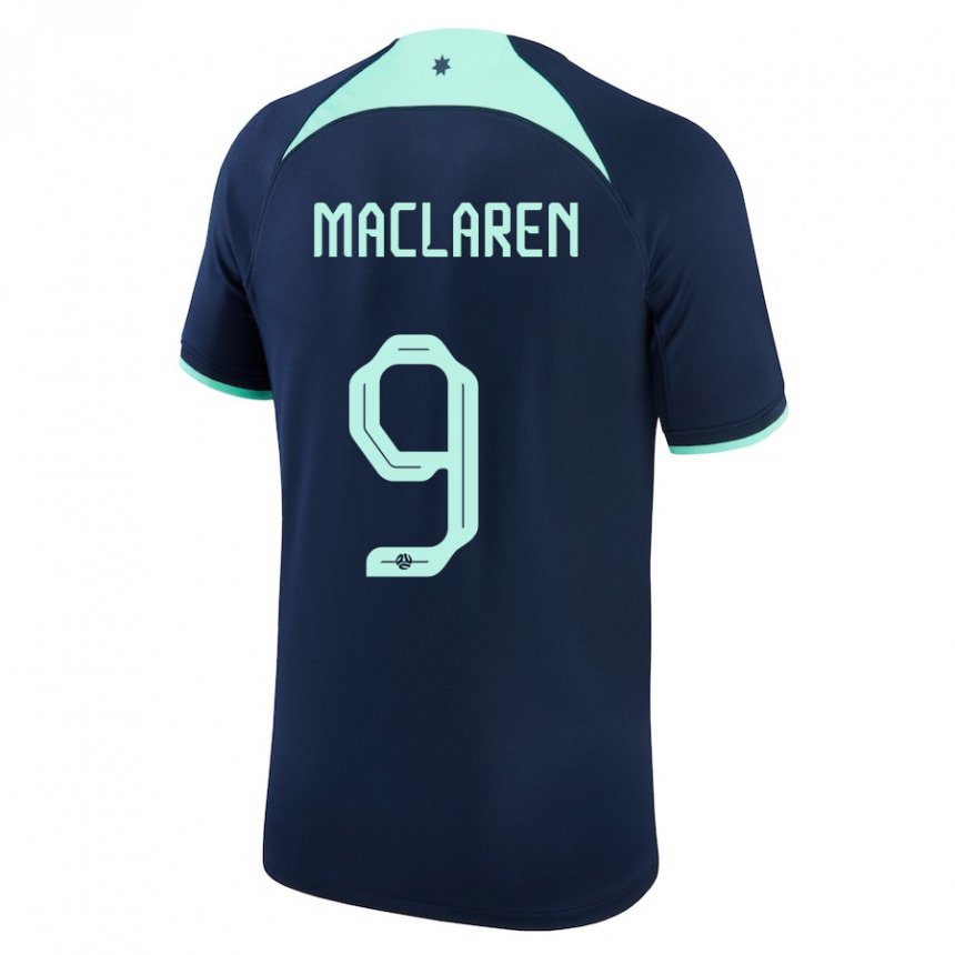 Lapset Australian Jamie Maclaren #9 Tummansininen Vieraspaita 22-24 Lyhythihainen Paita T-paita