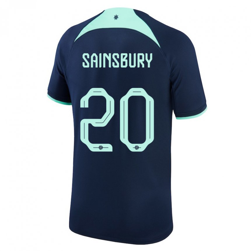 Lapset Australian Trent Sainsbury #20 Tummansininen Vieraspaita 22-24 Lyhythihainen Paita T-paita