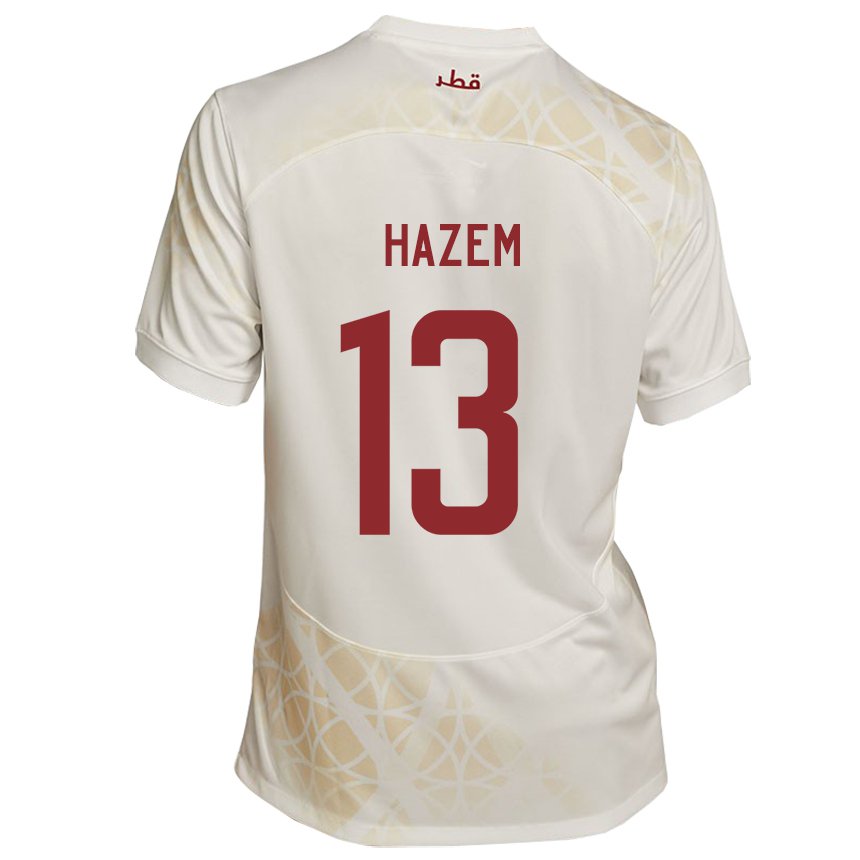 Lapset Qatarin Hazem Shehata #13 Kultainen Beige Vieraspaita 22-24 Lyhythihainen Paita T-paita