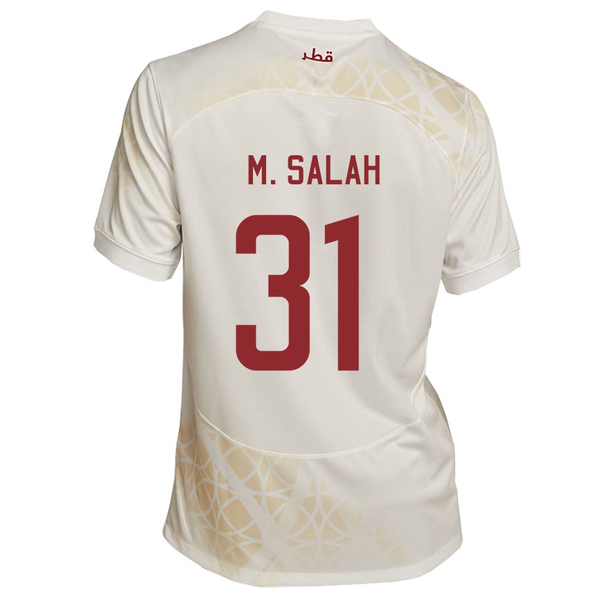 Lapset Qatarin Salah Zakaria #31 Kultainen Beige Vieraspaita 22-24 Lyhythihainen Paita T-paita