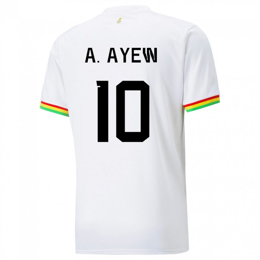 Miesten Ghanan Andre Ayew #10 Valkoinen Kotipaita 22-24 Lyhythihainen Paita T-paita