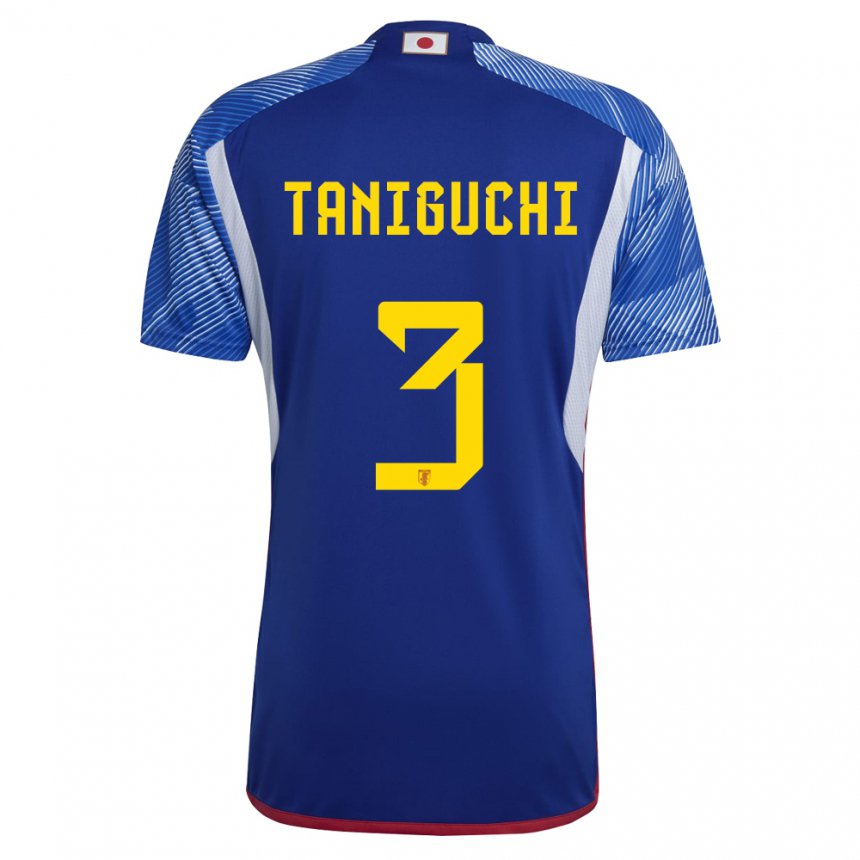 Miesten Japanin Shogo Taniguchi #3 Kuninkaallisen Sininen Kotipaita 22-24 Lyhythihainen Paita T-paita