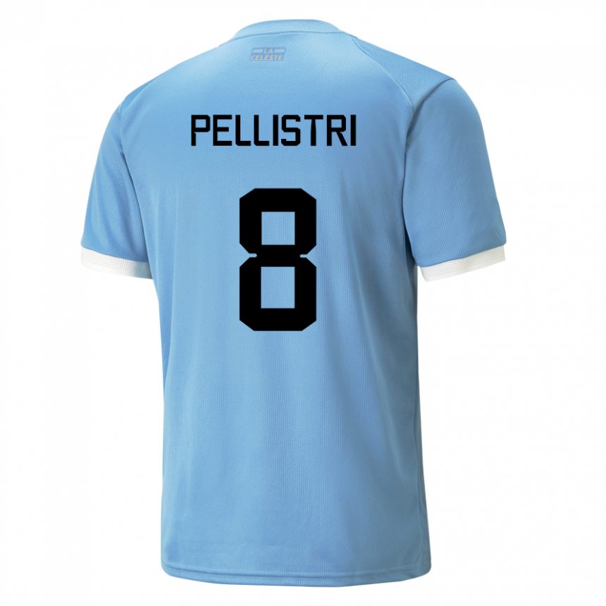 Miesten Uruguayn Facundo Pellistri #8 Sininen Kotipaita 22-24 Lyhythihainen Paita T-paita
