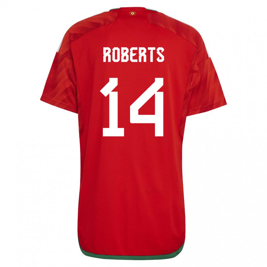 Miesten Walesin Connor Roberts #14 Punainen Kotipaita 22-24 Lyhythihainen Paita T-paita