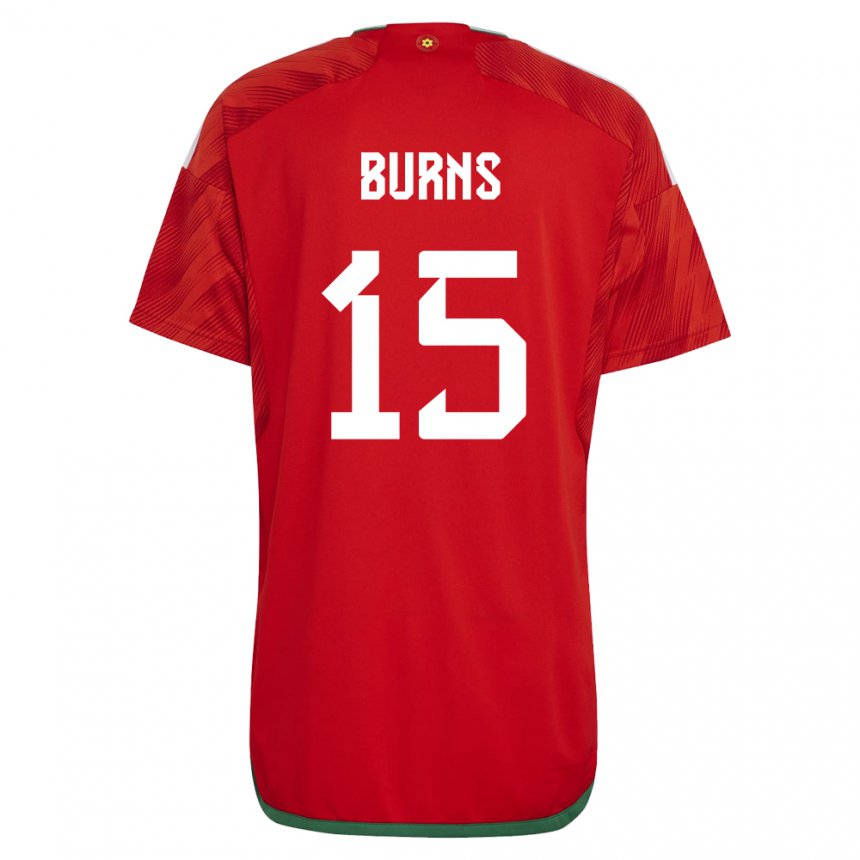 Miesten Walesin Wes Burns #15 Punainen Kotipaita 22-24 Lyhythihainen Paita T-paita