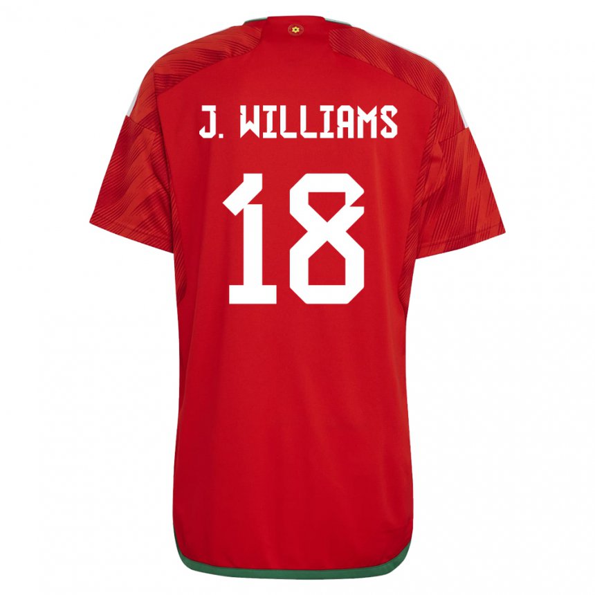 Miesten Walesin Jonathan Williams #18 Punainen Kotipaita 22-24 Lyhythihainen Paita T-paita