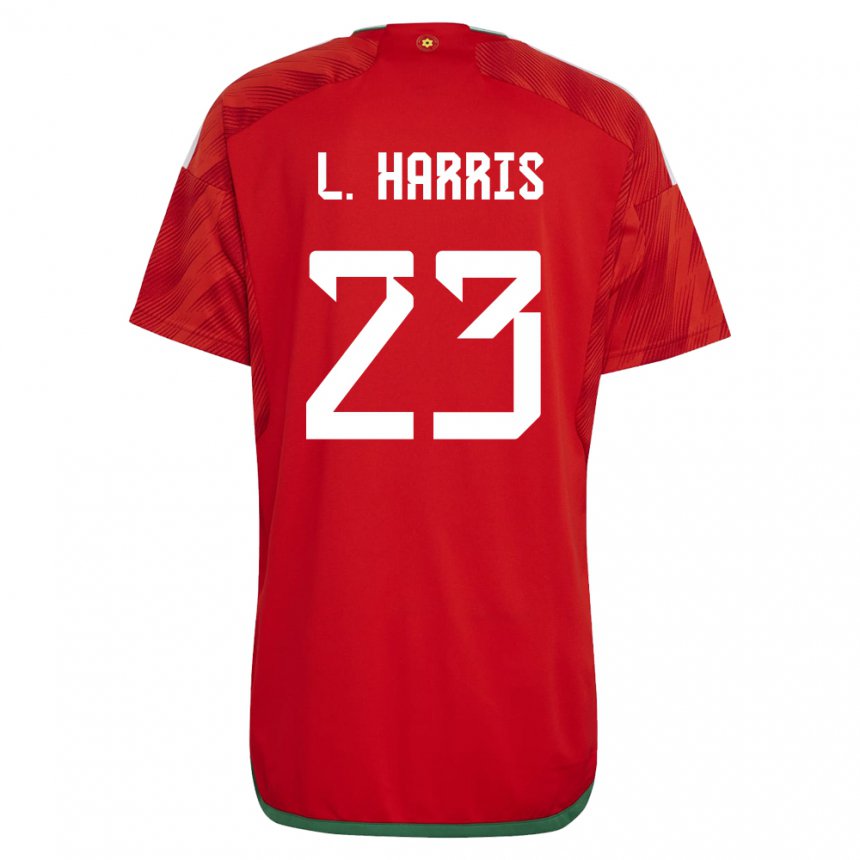 Miesten Walesin Luke Harris #23 Punainen Kotipaita 22-24 Lyhythihainen Paita T-paita