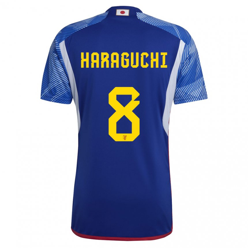 Naisten Japanin Genki Haraguchi #8 Kuninkaallisen Sininen Kotipaita 22-24 Lyhythihainen Paita T-paita