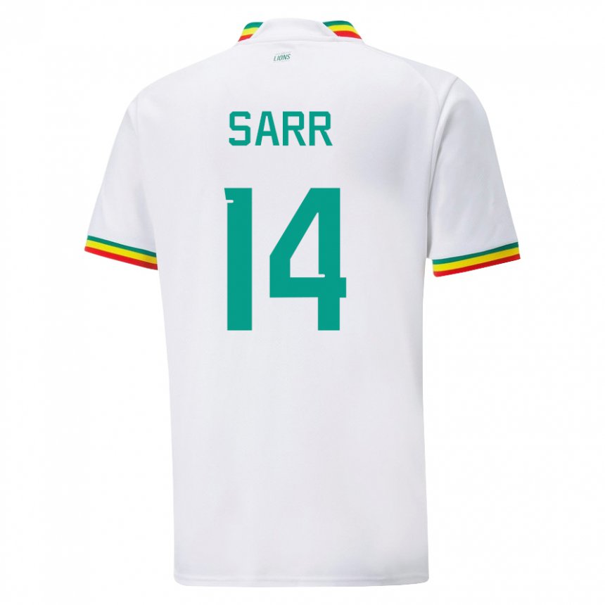 Naisten Senegalin Pape Sarr #14 Valkoinen Kotipaita 22-24 Lyhythihainen Paita T-paita