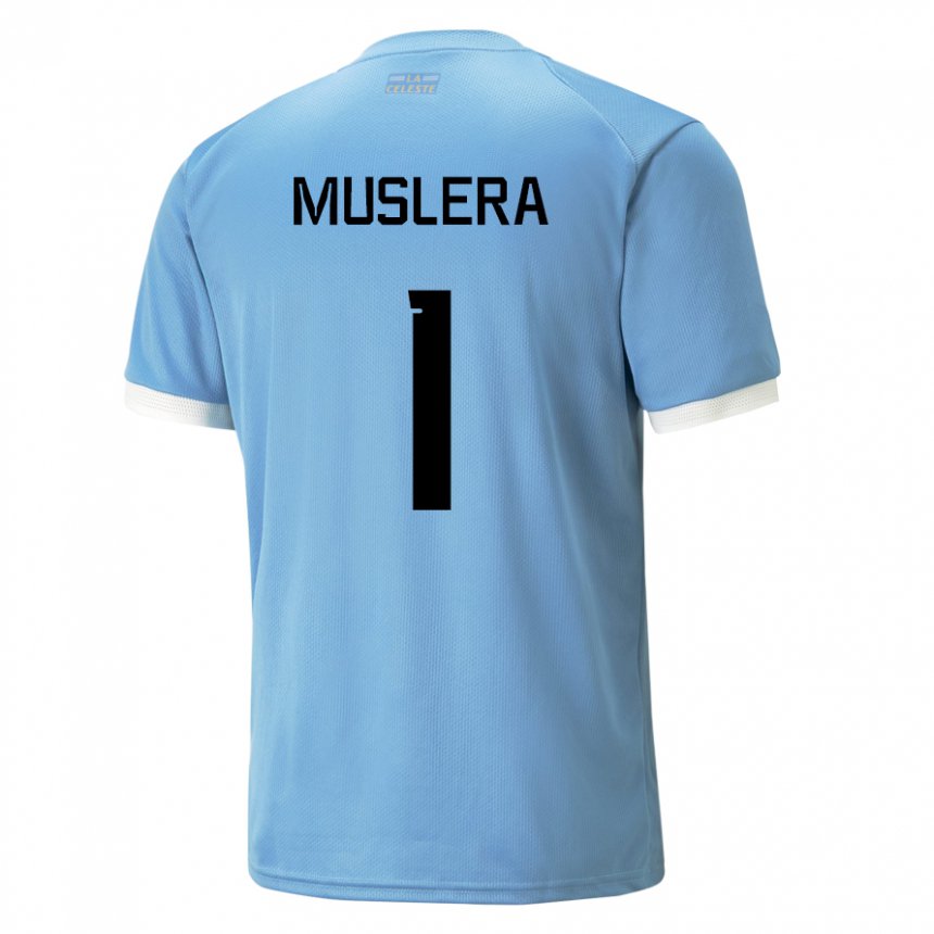 Naisten Uruguayn Fernando Muslera #1 Sininen Kotipaita 22-24 Lyhythihainen Paita T-paita