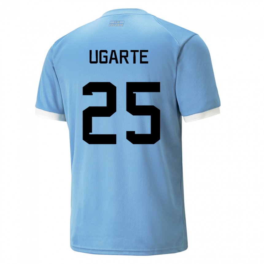 Naisten Uruguayn Manuel Ugarte #25 Sininen Kotipaita 22-24 Lyhythihainen Paita T-paita