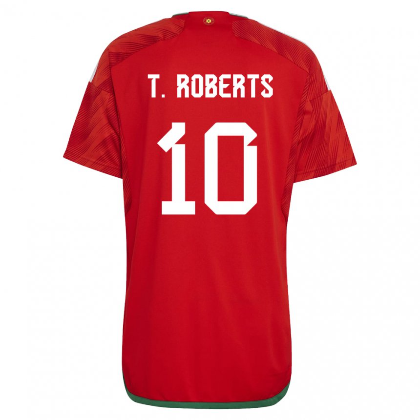 Naisten Walesin Tyler Roberts #10 Punainen Kotipaita 22-24 Lyhythihainen Paita T-paita