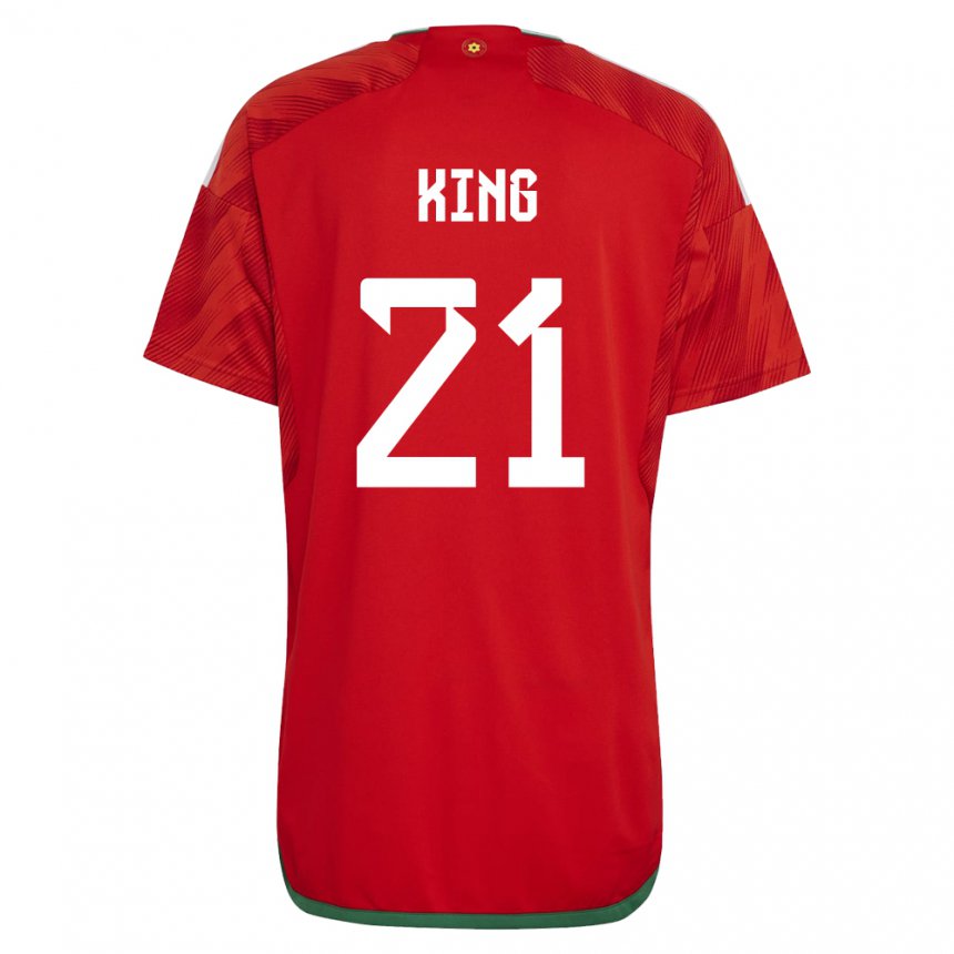Naisten Walesin Tom King #21 Punainen Kotipaita 22-24 Lyhythihainen Paita T-paita