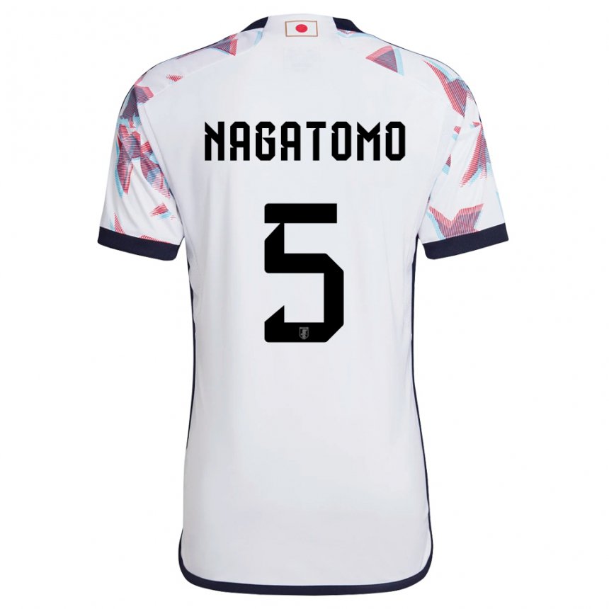 Naisten Japanin Yuto Nagatomo #5 Valkoinen Vieraspaita 22-24 Lyhythihainen Paita T-paita