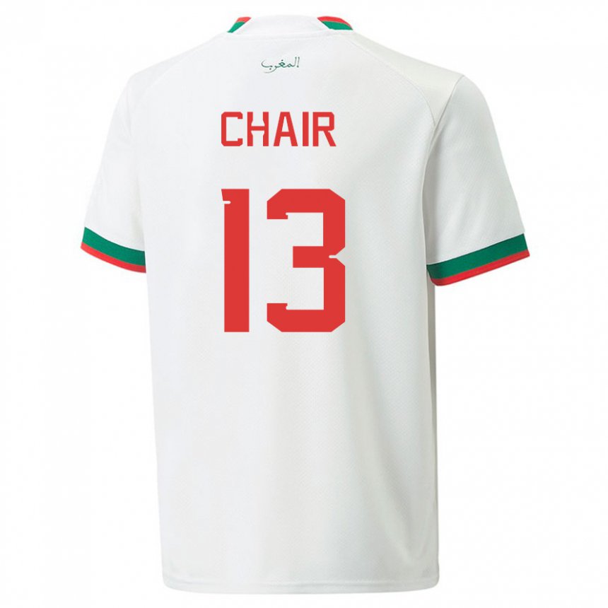 Naisten Marokon Iliass Chair #13 Valkoinen Vieraspaita 22-24 Lyhythihainen Paita T-paita