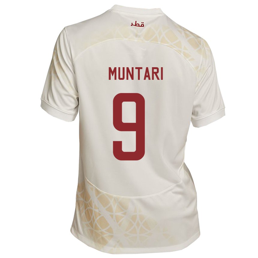 Naisten Qatarin Mohammed Muntari #9 Kultainen Beige Vieraspaita 22-24 Lyhythihainen Paita T-paita