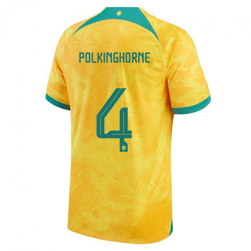 Lapset Australian Clare Polkinghorne #4 Kultainen Kotipaita 22-24 Lyhythihainen Paita T-paita