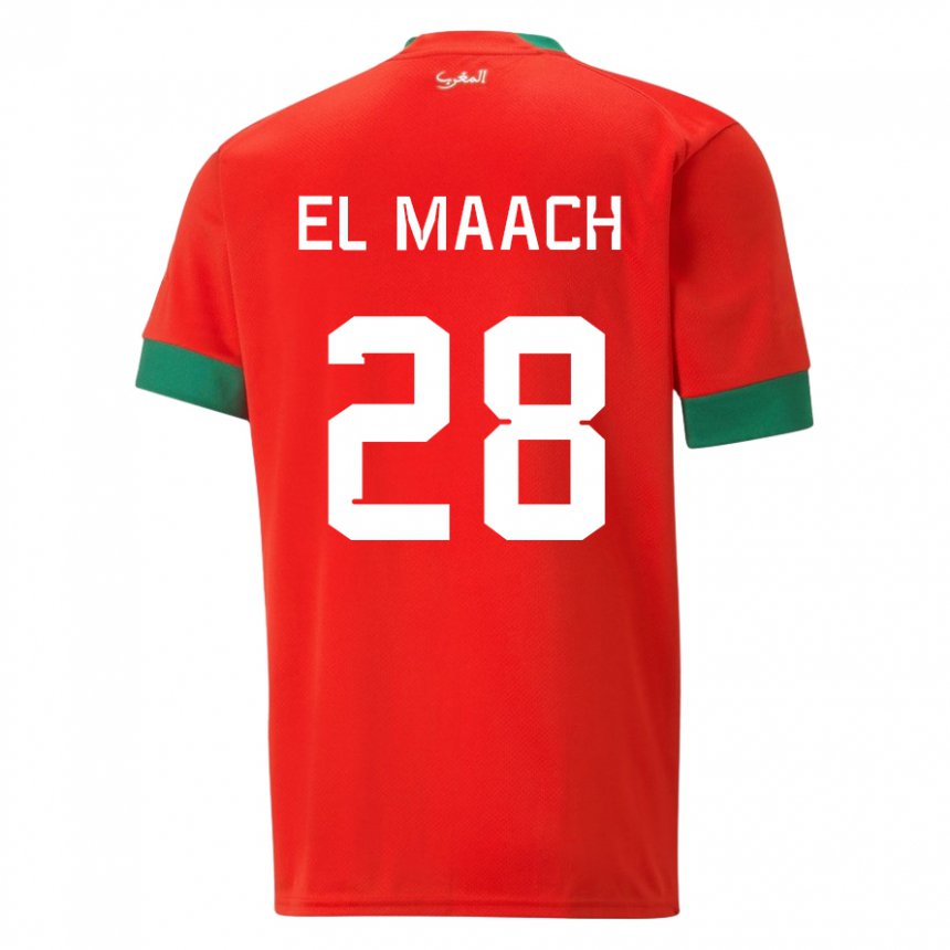 Lapset Marokon Fouad El Maach #28 Punainen Kotipaita 22-24 Lyhythihainen Paita T-paita