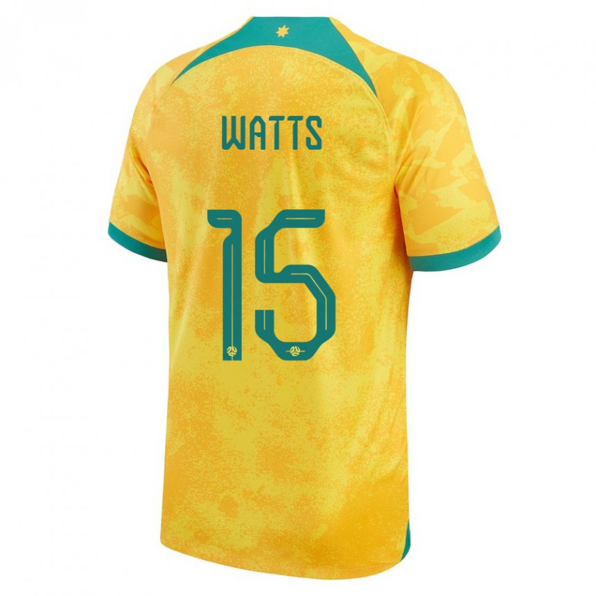 Lapset Australian Caleb Watts #15 Kultainen Kotipaita 22-24 Lyhythihainen Paita T-paita