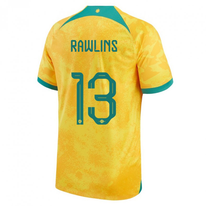 Lapset Australian Joshua Rawlins #13 Kultainen Kotipaita 22-24 Lyhythihainen Paita T-paita