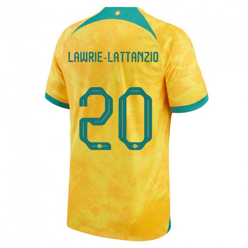 Lapset Australian Luis Lawrie Lattanzio #20 Kultainen Kotipaita 22-24 Lyhythihainen Paita T-paita