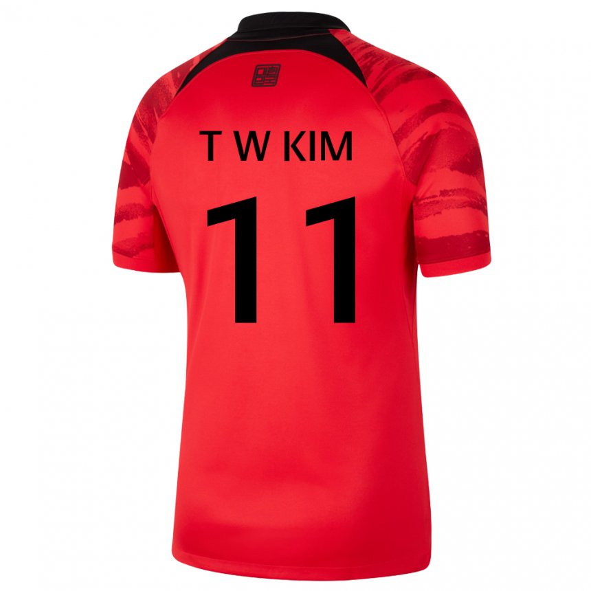 Lapset Etelä-korean Kim Tae Wook #11 Punamusta Kotipaita 22-24 Lyhythihainen Paita T-paita