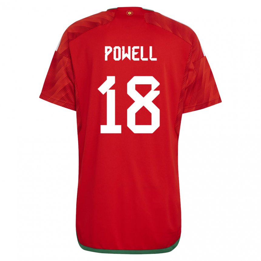 Lapset Walesin Ella Powell #18 Punainen Kotipaita 22-24 Lyhythihainen Paita T-paita