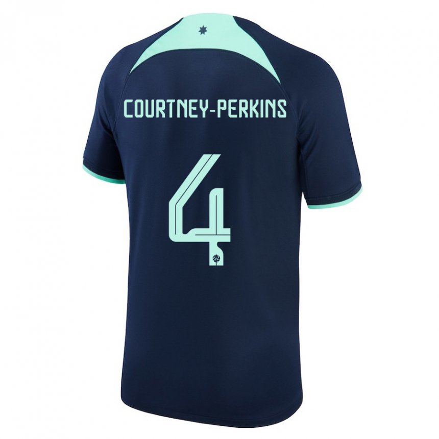 Lapset Australian Jordan Courtney Perkins #4 Tummansininen Vieraspaita 22-24 Lyhythihainen Paita T-paita