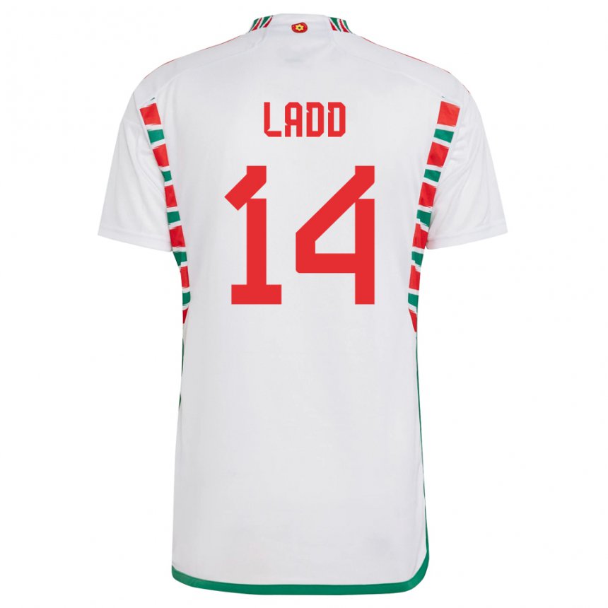 Lapset Walesin Hayley Ladd #14 Valkoinen Vieraspaita 22-24 Lyhythihainen Paita T-paita
