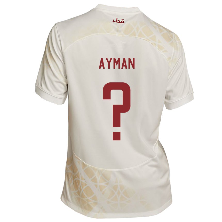 Lapset Qatarin Yussef Ayman #0 Kultainen Beige Vieraspaita 22-24 Lyhythihainen Paita T-paita