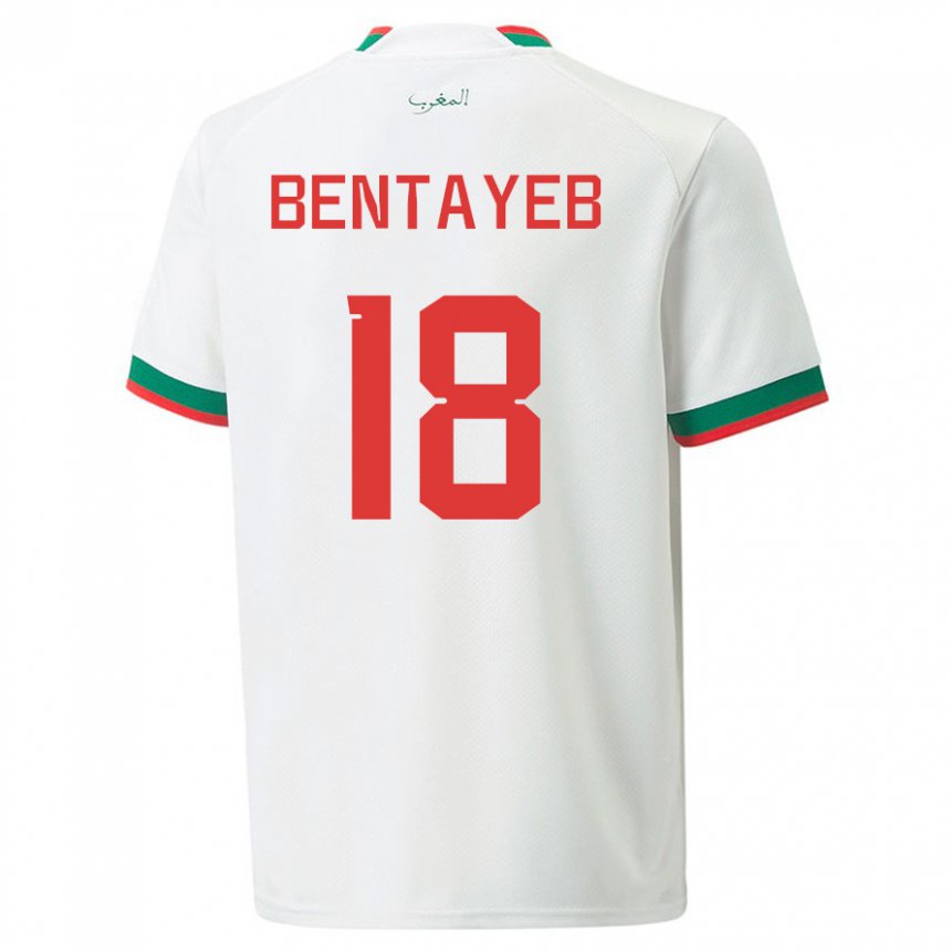 Lapset Marokon Tawfik Bentayeb #18 Valkoinen Vieraspaita 22-24 Lyhythihainen Paita T-paita