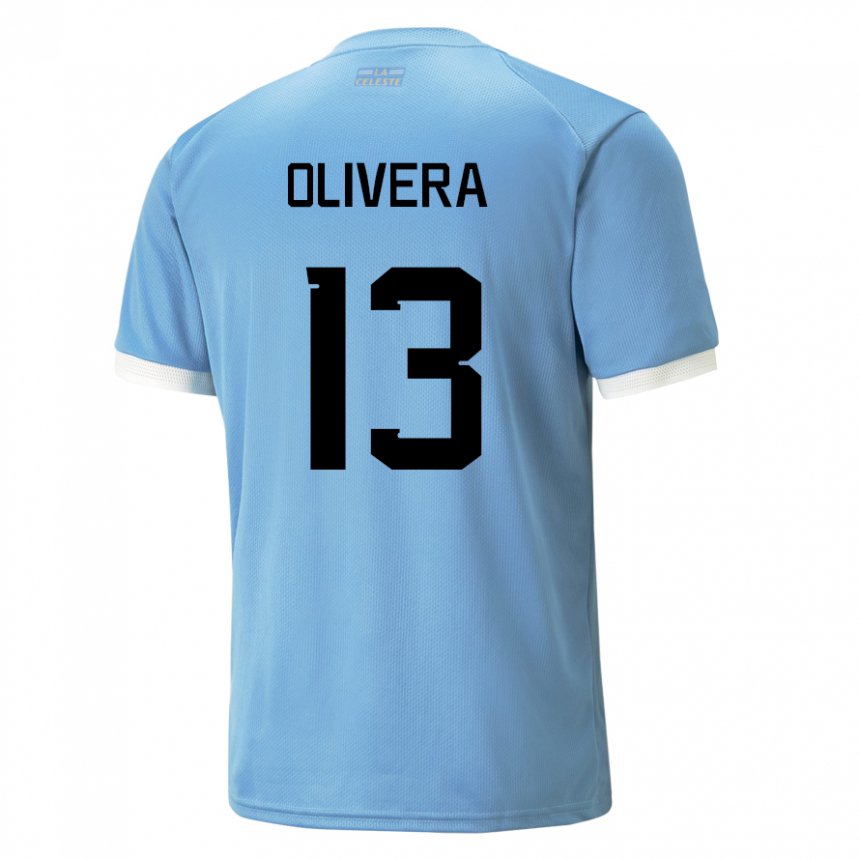 Miesten Uruguayn Sofia Olivera #13 Sininen Kotipaita 22-24 Lyhythihainen Paita T-paita