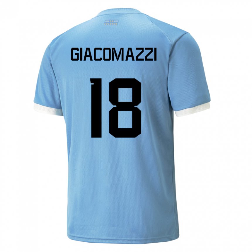 Miesten Uruguayn Sebastian Giacomazzi #18 Sininen Kotipaita 22-24 Lyhythihainen Paita T-paita