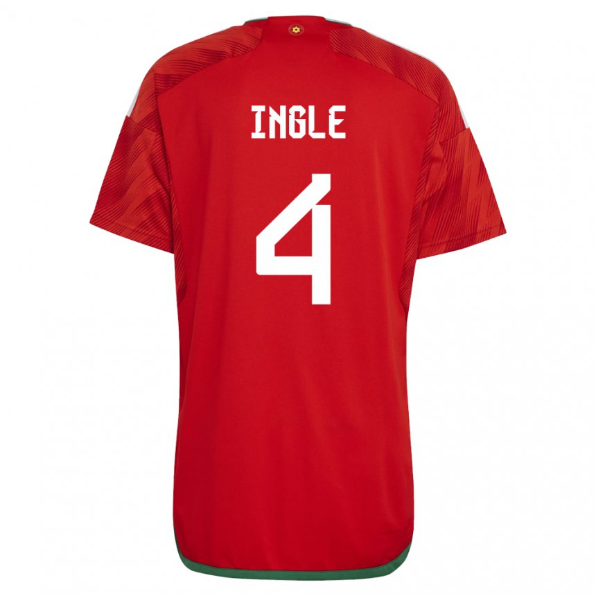 Miesten Walesin Sophie Ingle #4 Punainen Kotipaita 22-24 Lyhythihainen Paita T-paita