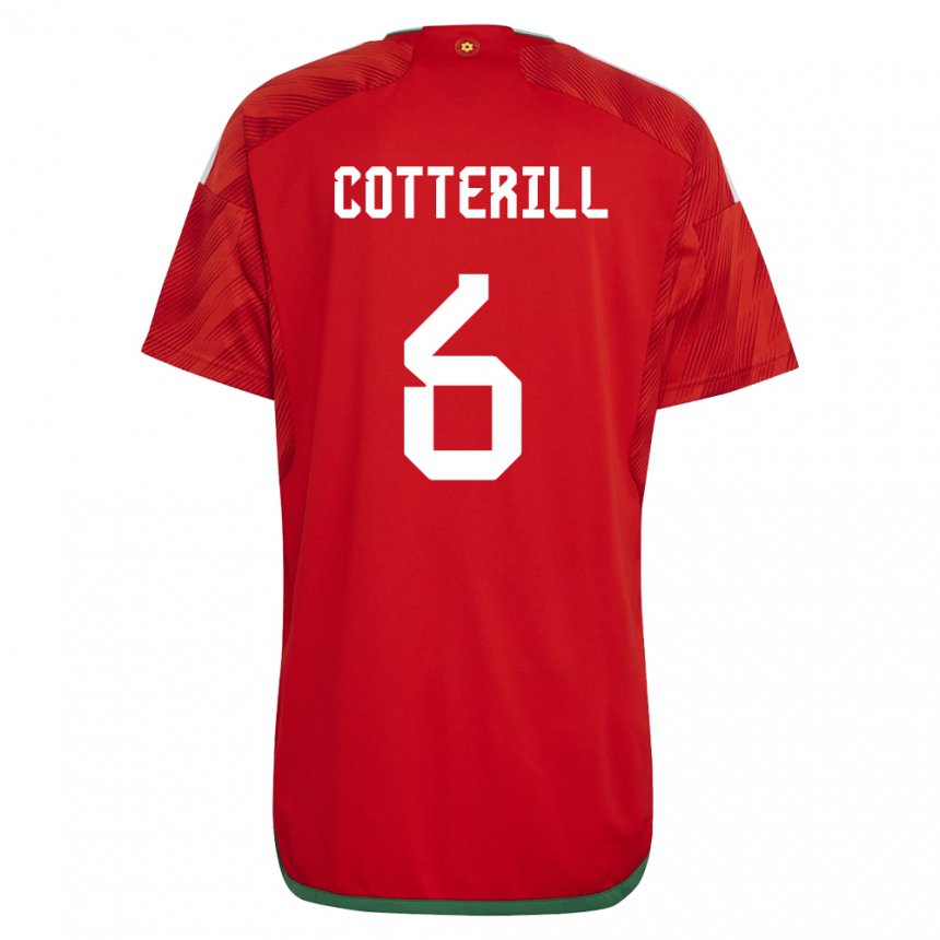 Miesten Walesin Joel Cotterill #6 Punainen Kotipaita 22-24 Lyhythihainen Paita T-paita