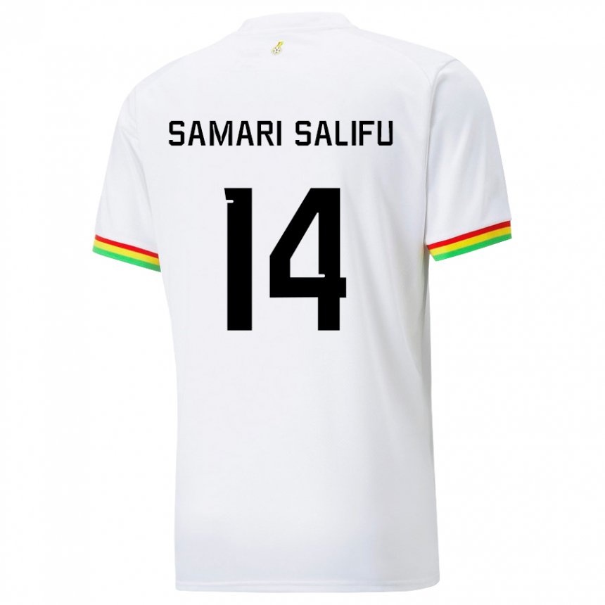 Miesten Ghanan Abass Samari Salifu #14 Valkoinen Kotipaita 22-24 Lyhythihainen Paita T-paita