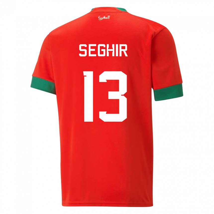 Miesten Marokon Sabah Seghir #13 Punainen Kotipaita 22-24 Lyhythihainen Paita T-paita