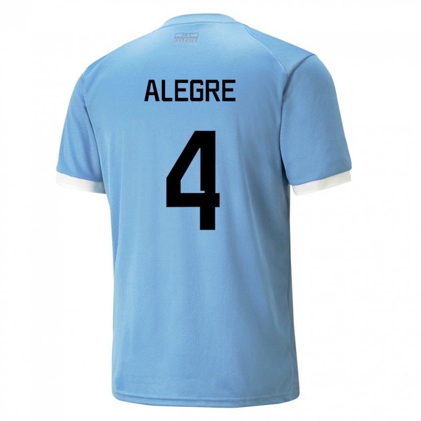Naisten Uruguayn Ignacio Alegre #4 Sininen Kotipaita 22-24 Lyhythihainen Paita T-paita