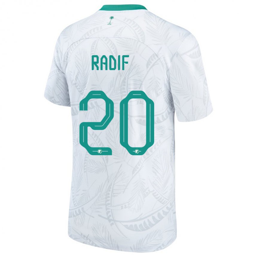 Naisten Saudi-arabian Abdullah Radif #20 Valkoinen Kotipaita 22-24 Lyhythihainen Paita T-paita