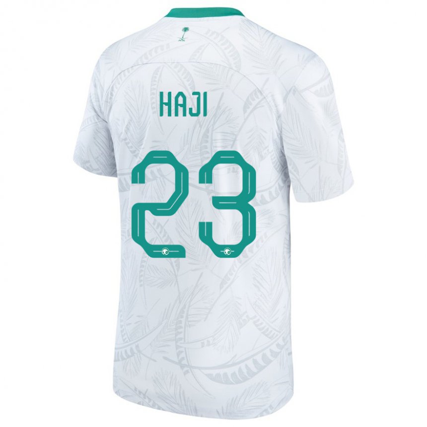 Naisten Saudi-arabian Talal Haji #23 Valkoinen Kotipaita 22-24 Lyhythihainen Paita T-paita