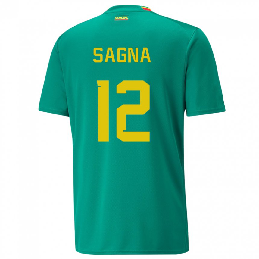 Naisten Senegalin Safietou Sagna #12 Vihreä Vieraspaita 22-24 Lyhythihainen Paita T-paita