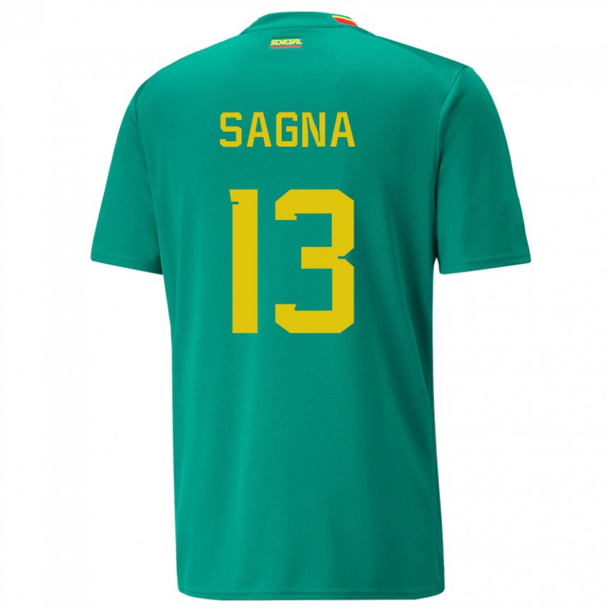 Naisten Senegalin Jeannette Sagna #13 Vihreä Vieraspaita 22-24 Lyhythihainen Paita T-paita