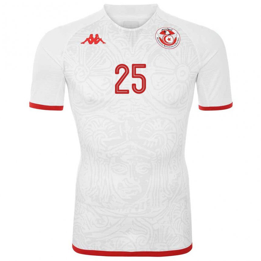 Naisten Tunisian Heni Ben Salah #25 Valkoinen Vieraspaita 22-24 Lyhythihainen Paita T-paita