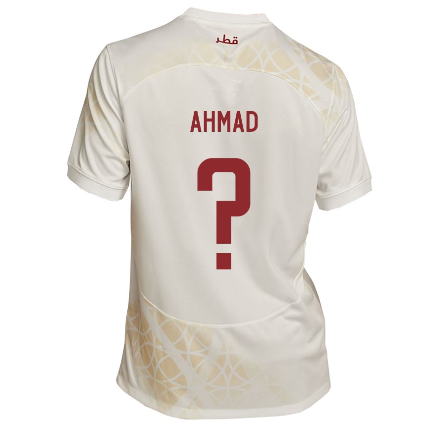 Naisten Qatarin Homam Ahmad #0 Kultainen Beige Vieraspaita 22-24 Lyhythihainen Paita T-paita