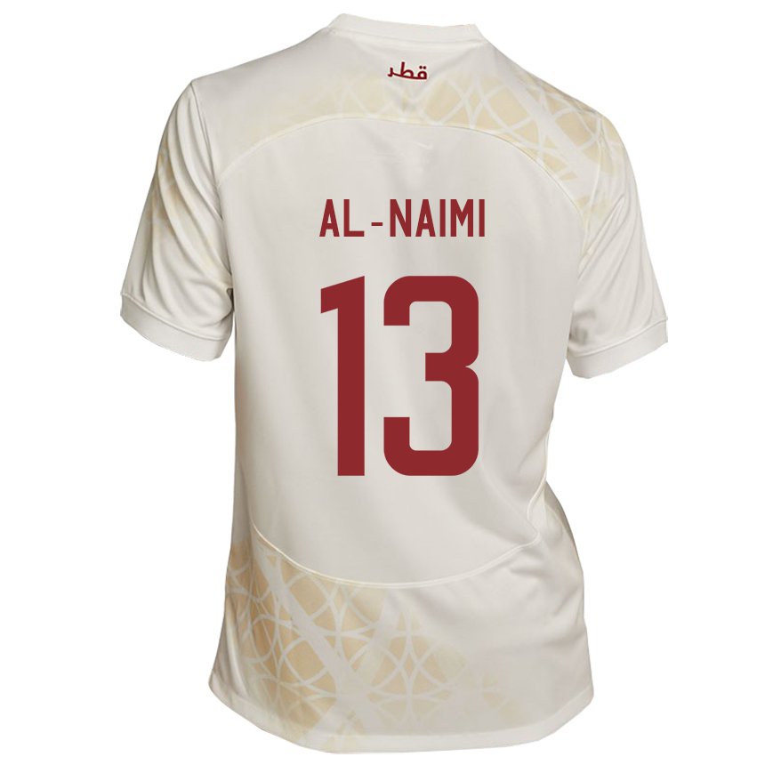 Naisten Qatarin Zahra Al Naimi #13 Kultainen Beige Vieraspaita 22-24 Lyhythihainen Paita T-paita